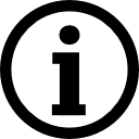 logotipo da informação em um círculo 