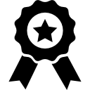 emblema do prêmio com estrela e fita 