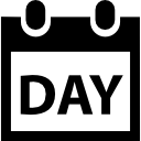 kalender met het woord dag icoon