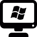 computerbildschirm mit windows-logo 