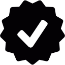 Approval symbol in badge 
