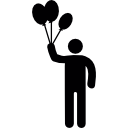 Стоящий человек с воздушными шарами иконка
