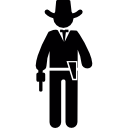 cowboy con una pistola icona