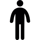 Standing frontal man silhouette icon