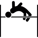 Man practicing high jump 