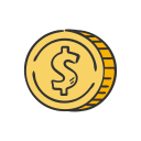 moneda de dólar icon