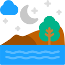 paysage de nuit Icône