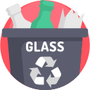 poubelle en verre Icône