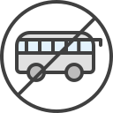 sin transporte público icon