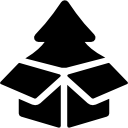 Árbol de navidad en una caja icon