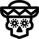 calavera con sombrero icon