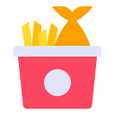 pescado y papas fritas icon