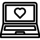 laptop con corazón icon