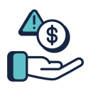 riesgo financiero icon