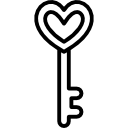 llave en forma de corazón icon