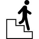 man aflopende trappen icoon