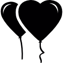dos globos en forma de corazón icon