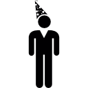 hombre con sombrero de cumpleaños 