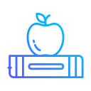 manzana en libro icon