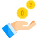 bitcoin con la mano 
