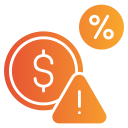 riesgo financiero icon