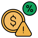 riesgo financiero icon