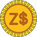 moneda de dólar de zimbabue icon