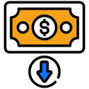 dinero abajo icon