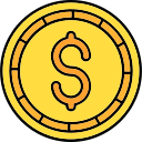 moneda de un dólar icon