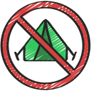 prohibido acampar icon