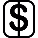 pulsante del segno del dollaro icona