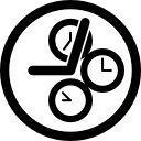 tres relojes dentro de un reloj icon