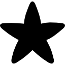 zwarte afgeronde ster icoon