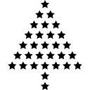 Árbol de navidad hecho de estrellas 