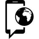 smartphone con connessione internet icona