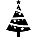 Árbol de navidad adornado con estrellas 