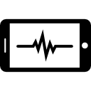 smartphonescherm met geluidslijn icoon