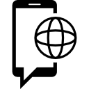 smartphone com globe grid Ícone