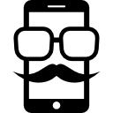 teléfono con gafas y bigote 