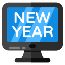 año nuevo en línea icon