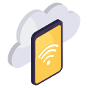 teléfono inteligente en la nube icon
