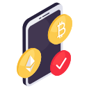 criptomoneda móvil icon