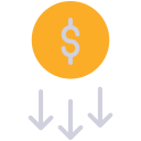 disminución del dólar icon