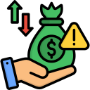 riesgo financiero icon