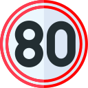 límite de velocidad 80 icon