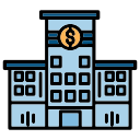 Bank building icon