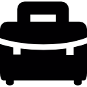 gesloten zwarte koffer icoon