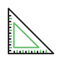 regla triangular icon