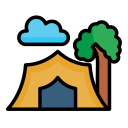 carpa para camping icon