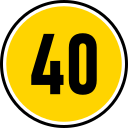 límite de velocidad 40 